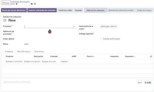 Orden de Compra - Inventario